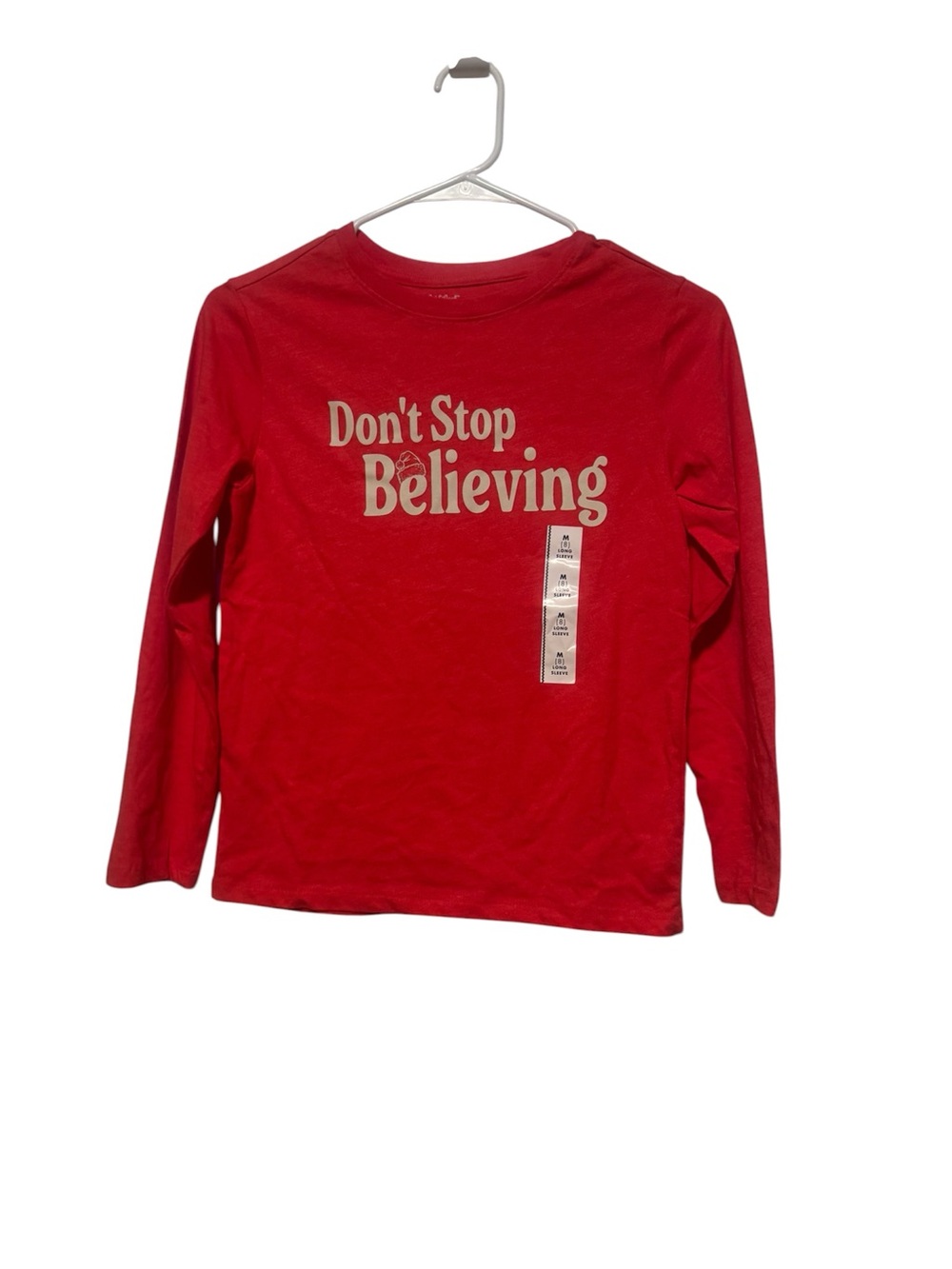 Cat & Jack Red "Don't Stop Believing" Long-Sleeve Tee